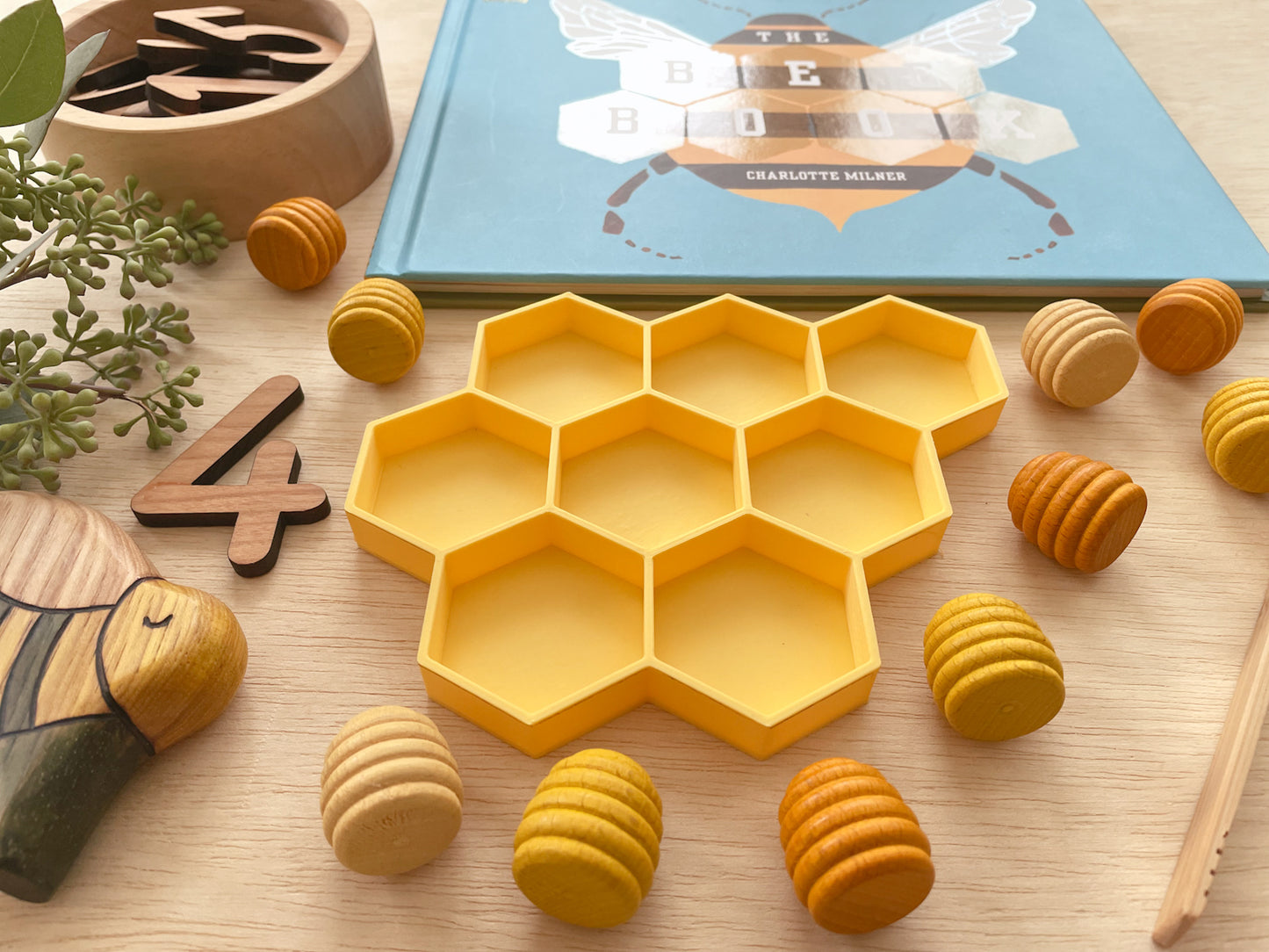 bee, bees, beehive, Nature based toys, woobewee, sensory play, sensory tray, sensory activity, water play, playroom, homeschool, unschool, classroom, preschool, educational activity, learning, playing, flisat table, sensory bin, outdoor play, mud kitchen, muddy play, fizzy play, Montessori, openended play, eco cutter, eco cutters, bio cutters, bio trays, biodegradable, plant based, play dough cutter, cookie cutter, wooden stamps, wooden trays, wooden toys, nature inspired, rolling pin, play dough roller