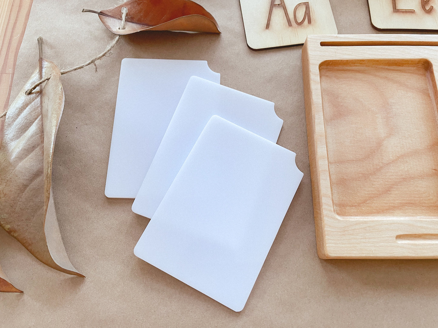 Read, Create, and Write Wooden Learning Board with acrylic insert by WooBeWee™