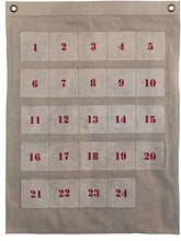 Load image into Gallery viewer, Canvas Advent Calendar Wall Hanging with Pockets
