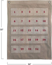 Load image into Gallery viewer, Canvas Advent Calendar Wall Hanging with Pockets
