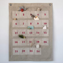 Load image into Gallery viewer, Canvas Advent Calendar Wall Hanging with Pockets
