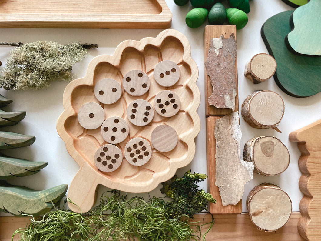 Wood Number Coins 0-9 - double sided