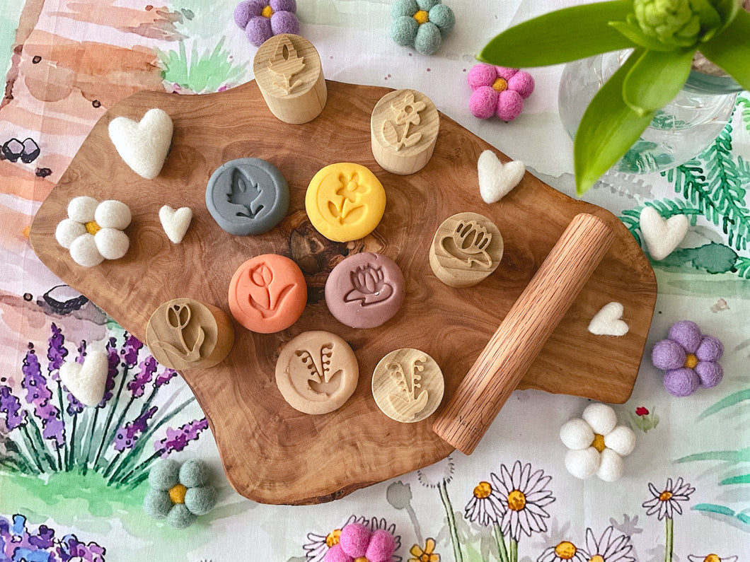 Flowers Playdough Stamps set of 5