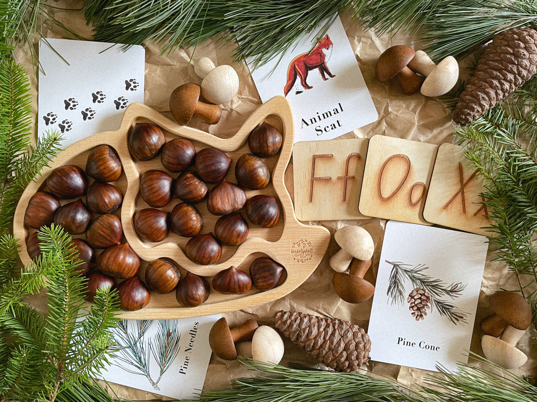 Fox Wooden Sensory Tray