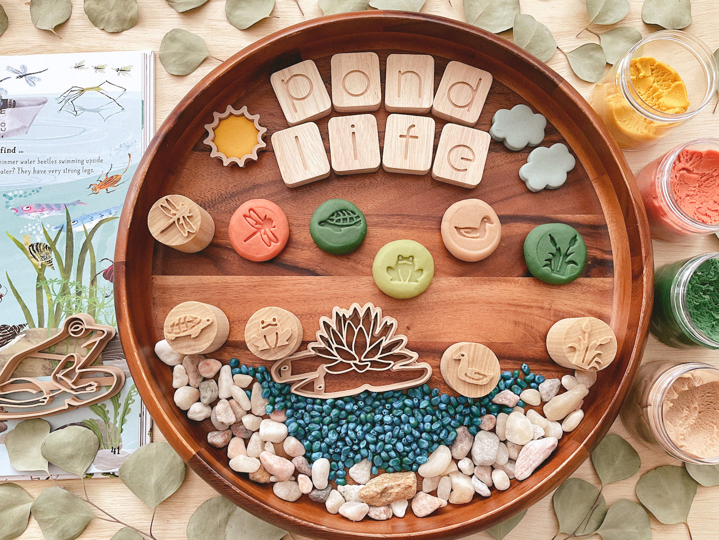 Pond Life Wooden Stamp set of 5