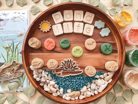 Pond Life Wooden Stamp set of 5