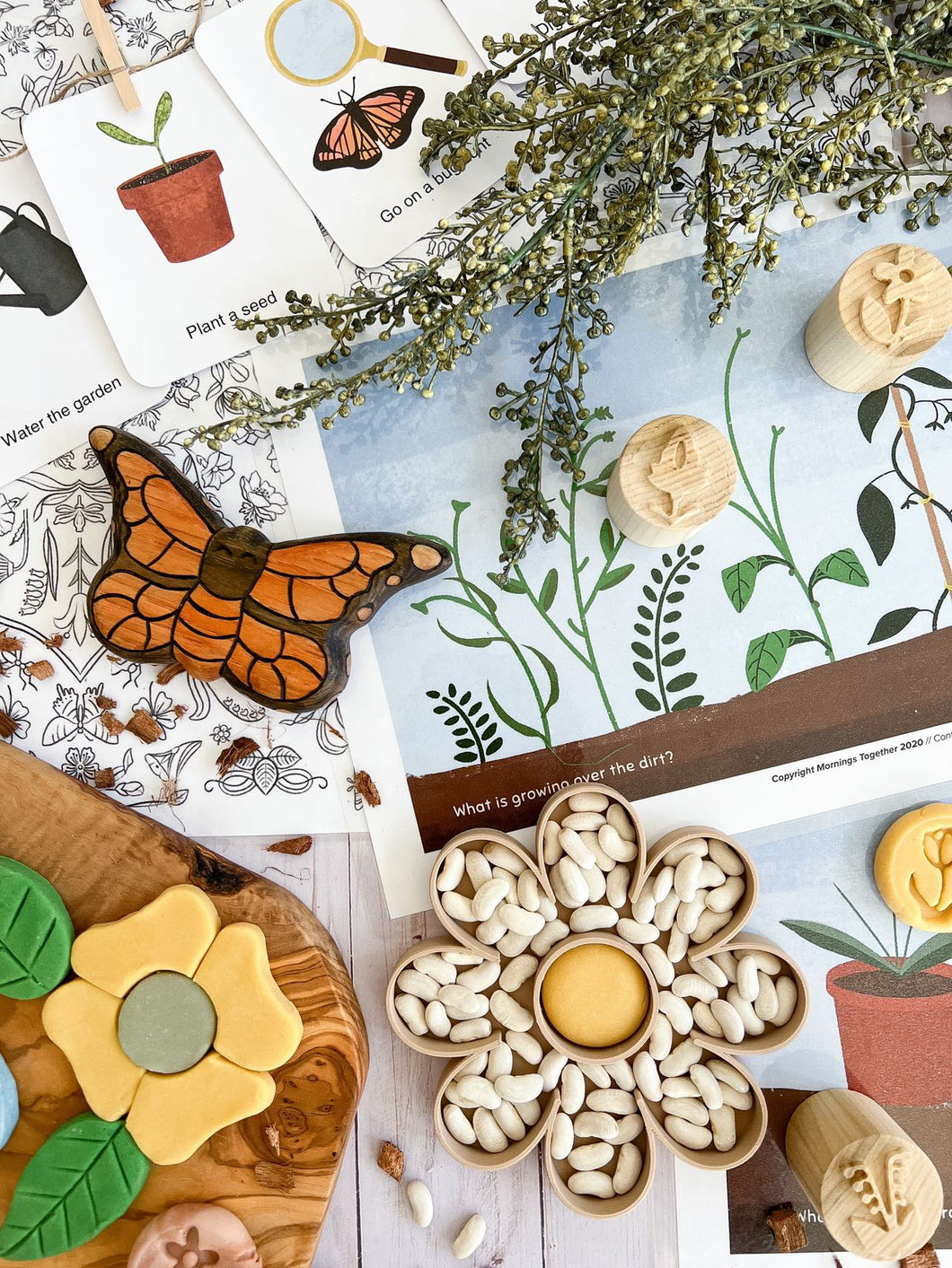 Flower and Pot Biodegradable Sensory Tray