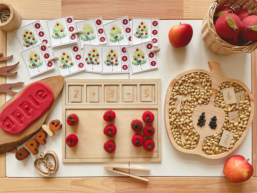 Apple Wooden Sensory Tray