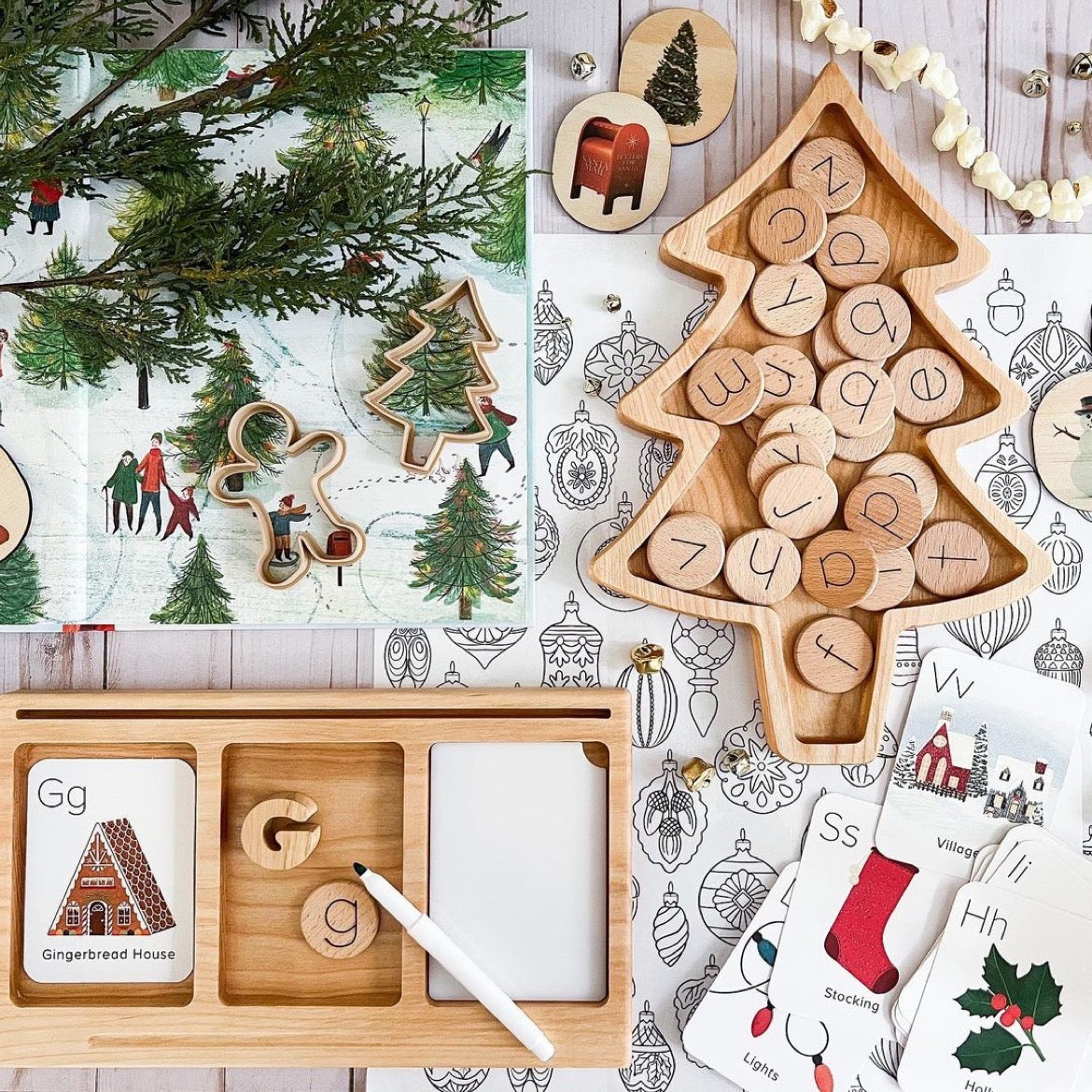 Read, Create, and Write Wooden Learning Board with acrylic insert by WooBeWee™