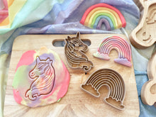 Load image into Gallery viewer, Magical Unicorn &amp; Rainbow Bio Dough Cutter
