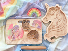Load image into Gallery viewer, Magical Unicorn &amp; Rainbow Bio Dough Cutter
