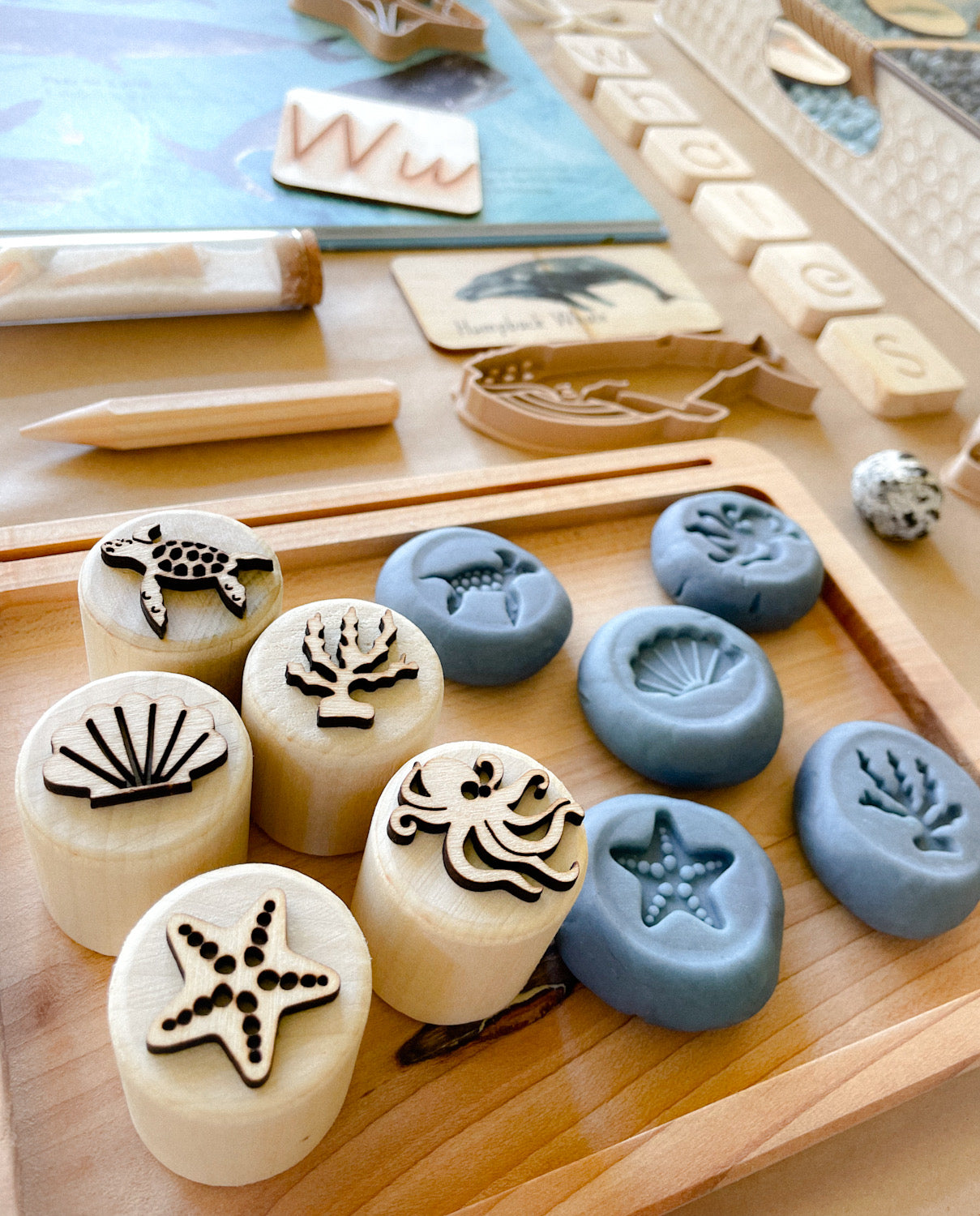 Wooden Kids Stamps for Sensory Materials - Alder & Alouette