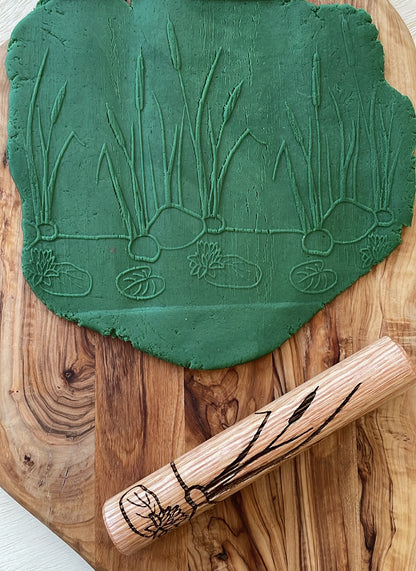 Pond Life Wooden Roller (laser engraved)