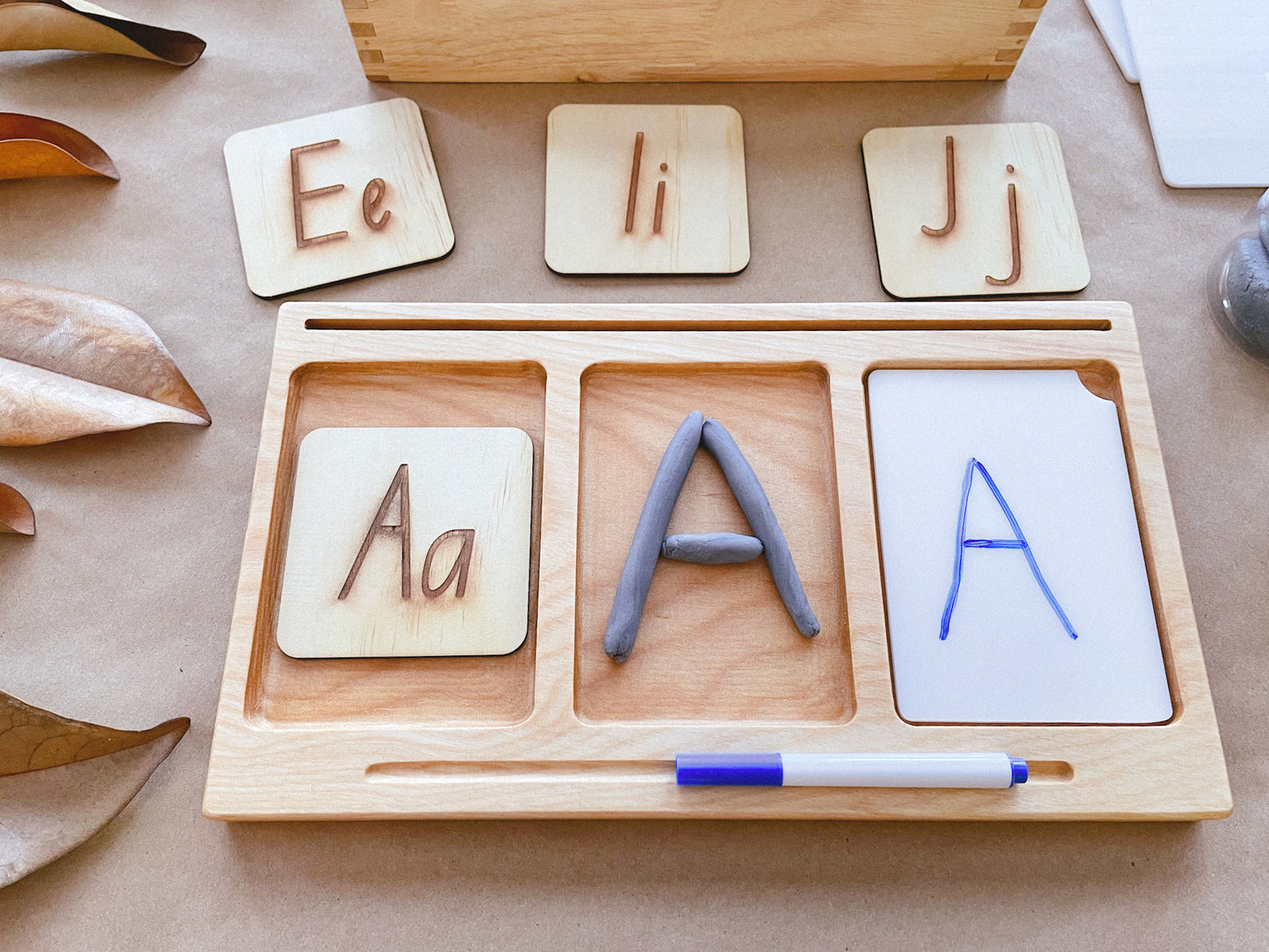 Read, Create, and Write Wooden Learning Board with acrylic insert by WooBeWee™
