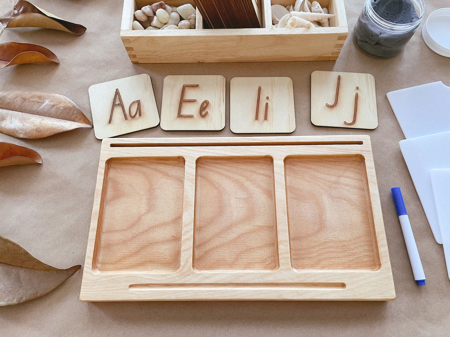 Read, Create, and Write Wooden Learning Board with acrylic insert by WooBeWee™
