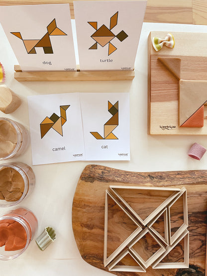 Tangram Bio Dough Cutter set of 7 (with free printable cards)