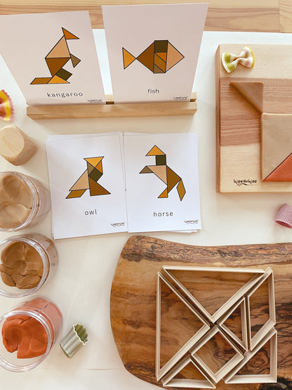 Tangram Bio Dough Cutter set of 7 (with free printable cards)