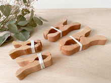 Load image into Gallery viewer, Wooden Play Clips set of 2 (Mini and Large)
